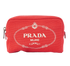 Prada Cosmetic Pouch, &pound;275, Accessories, Red, Canvas, Front view
